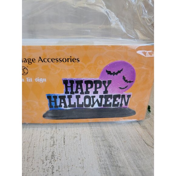 Dept 56 4025407 NEW Happy Halloween lit sign village accessory - Picture 4 of 9